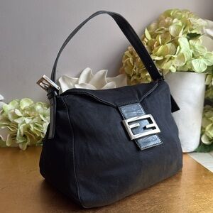 Fendi VTG Baguette in Black Neoprene